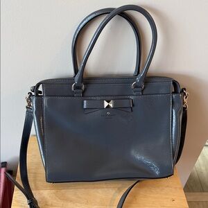 Kate Spade Gray Leather Tote Bag